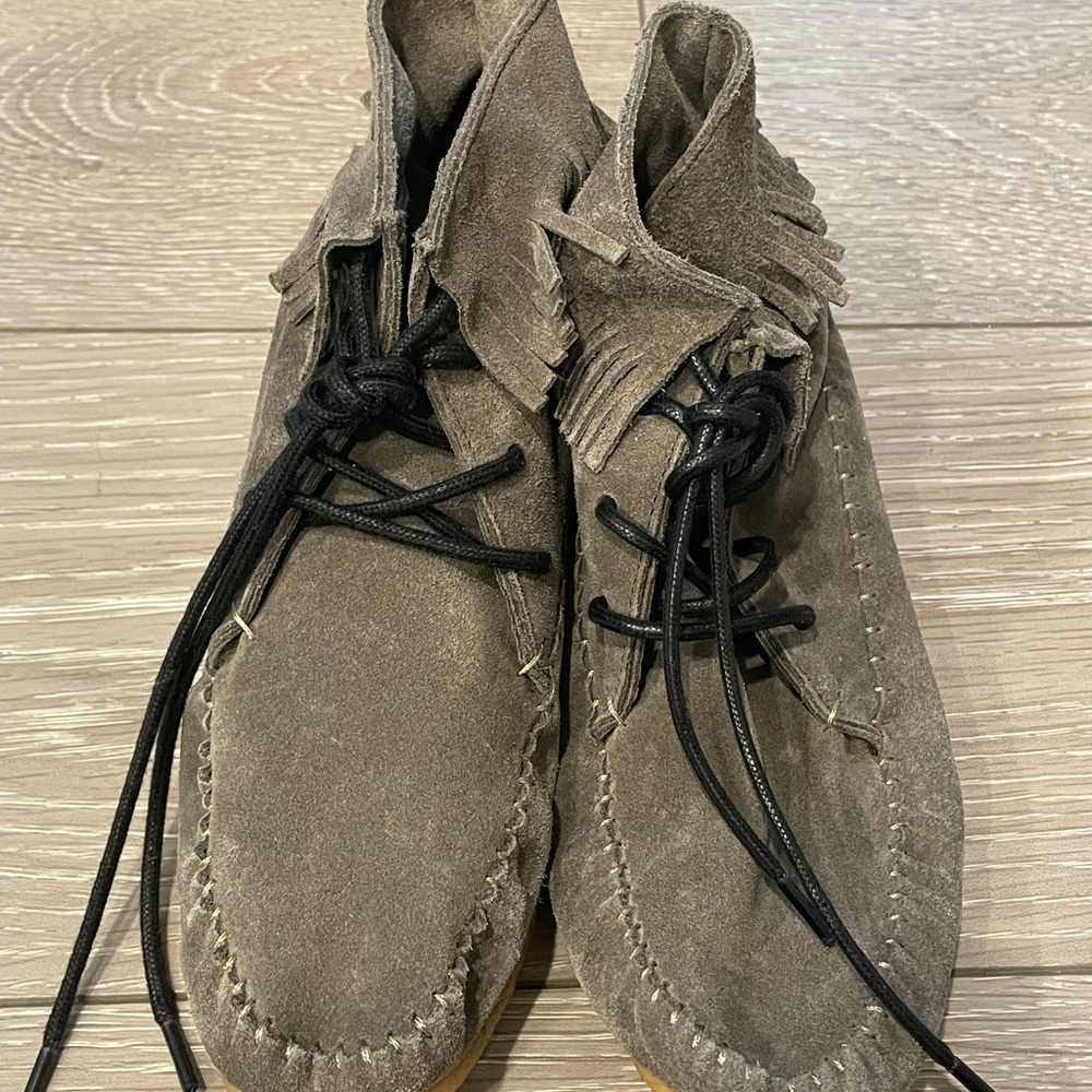 Women’s Suede Moccasin Shoes - Grey